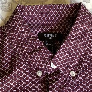 Burgundy white dress shirt worn once